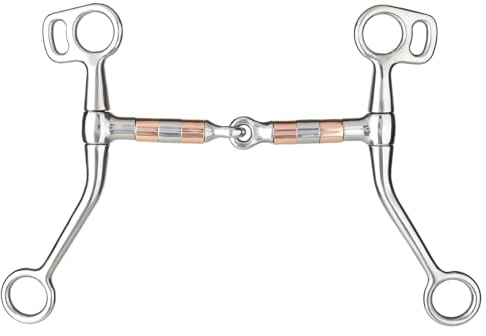 Filetti per cavalli, acciaio inossidabile, filetto da addestramento con rullo in rame, filetti per cavalli Western(silver)