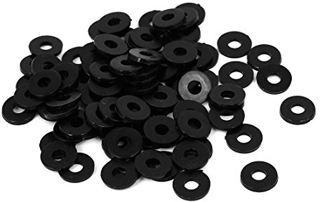 sourcing map 100 Stück Flache Nylon Unterlegscheiben M3 8mm AD 3mm ID 1mm Dicke für Rohr