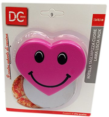 DC Simpatica Rotella Tagliapizza Cuore Lama Liscia Inox. (Fuxia)