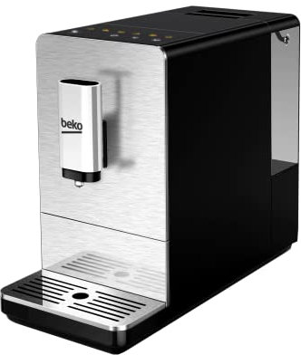 BEKO, Machine à café, expresso automatique, 1350 W / 19 bars, Capacité café : 125 g, Capacité eau : 1,4L, Système autonettoyant, 5 niveaux de broyage, Arrêt automatique, Façade Inox Brossé