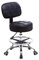 KKTONER Rollhocker Arbeitshocker mit Rückenlehne Höhenverstellbarer 53-68cm Salon Hocker PU Leder Schwarz