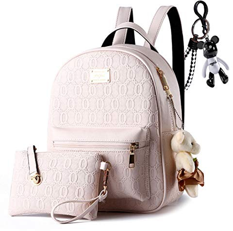 AINUOEY Donna Borse a Zaino Borsa a Zainetto Elegante Tracolla Zaini Firmate Marca Zainetti Antifurto PU pelle 76603 1 pz Bianco