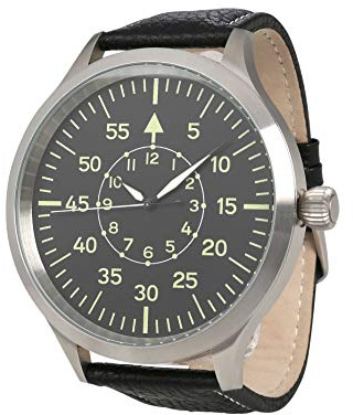 Messerschmitt Aristo ME-65B - Reloj de piloto automático para hombre, piel, Correa