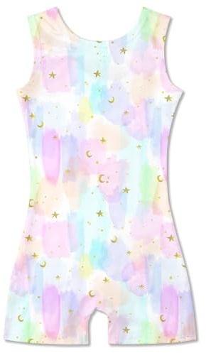 Idgreatim Toddler Gymnastic Leotards Girls Pink Star Gymnastics Outfit Sparkly Biketard Unitards 2-3T