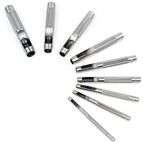 XPOtool Locheisen Set 3-12mm 9tlg Lochschneider aus Carbonstahl für Leder, Gummi, Weichplastik etc.