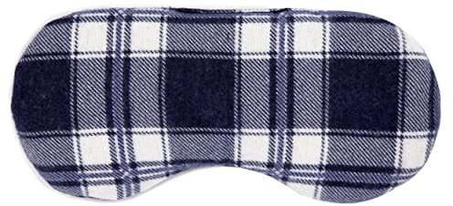Augenkissen, als Kühlmaske & Kühlkissen für die Augen. Die natürliche Alternative zur Gel-Augenmaske mit Leinsamen - Farbe: Flanell karo-blau