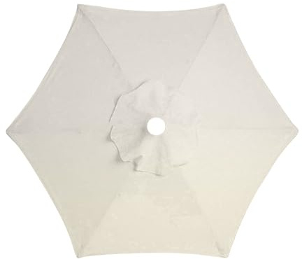 XQZMD Funda de repuesto para sombrilla, 2,7 m/3 m, 6/8 costillas, protección UV, repuesto para toldo de sombrilla, repuesto para patio y jardín, Beige-3M/6 Ribete, 2,7 m / 3 m