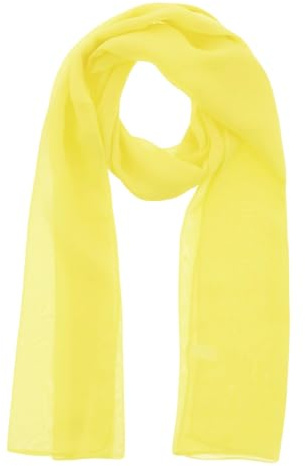 WESTEND CHOICE Ladies Chiffon Scarves Women Plain Neck Scarf Soft Headwrap Girls Headscarf Sheer Wrap women's scarves & wraps 150x45 cm (Light yellow)