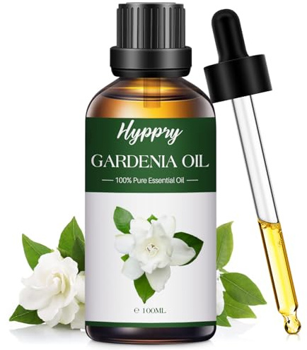 Hyppry 100ml Gardenia Essential Oils, 100% Pure Gardenia Oil for Aromatherapy, Diffuser, Sleep, Relax, Spa, Skin Care, Perfume & Candle Making