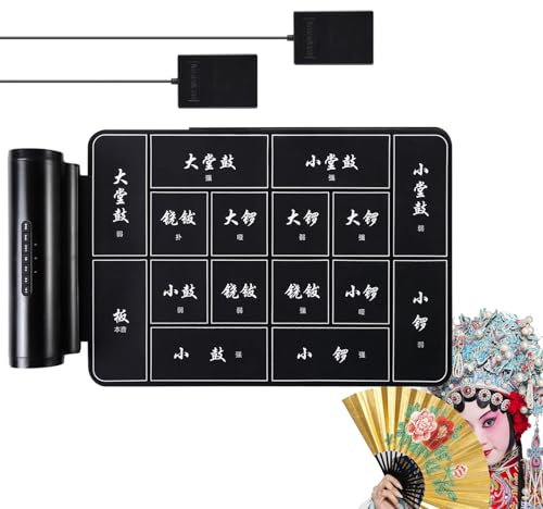 Chinese Opera Roll-up trumset, elektroniskt slagverk, lång standbytid, med dubbla stereohögtalare, stöd för extern anslutning, lätt att bära spel och ensemble, för vuxen nybörjare