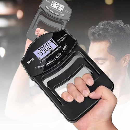Handdynamometer, Grip Strength Tester, 180kg/396lb Digital Hand Grip Dynamometer, Justerbar Grip Strength Meter, USB/batteridriven Grip Tester för sport, skola, hem