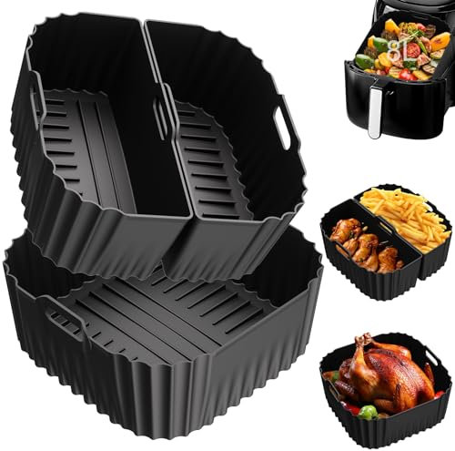 Silikonform Heißluftfritteuse für Russell Hobbs Air Fryer XXL 8L (27170-56), 3 Stück Airfryer Silikonform für Russell Hobbs XXL 8,3L (27632-56) Wiederverwendba Silikon Einsätze, spülmaschinenfest