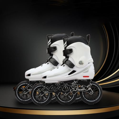 MHXZKHL Patines En Línea Unisex para Adultos Niños Adolescentes,Patines 3 Ruedas 110mm Varias Tallas Patines para Hombres Y Mujeres Patines En Línea Talla para Principiantes(Size:46,Color:White)