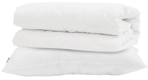 Elegans påslakanset 2-delad mikrofiber vit – ventilerande och lättskött sängkläder set inkl. kudde – perfekt för allergiker och alla årstider