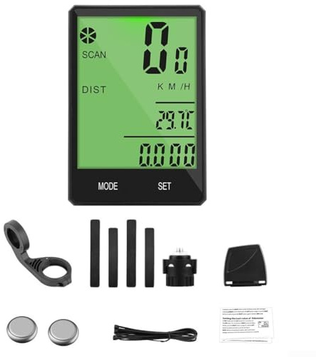 ZAMETTER Computer wireless per bicicletta con schermo grande da 2,8 pollici, contachilometri impermeabile, per ciclismo su strada, mountain bike, leggero, portatile, nero