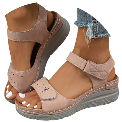 Sandaletter damer med klack, bekväma damsandaler, lätta sandaler, ventilerande sandaletter, damer med kilklack, sommarskor, mors dag, kilsandaler, bekväma sommarsandaler