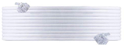 GE Power Gear Telephone Line Cord, 25 Feet, Phone Cord, Modular Jack Ends, Works for Phone, Modem or Fax Machine, for Use in Home or Office, White, 76119