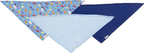 Playshoes Baby - Jungen Halstuch Dreieckstuch Auto, 3Er Pack, Reine Baumwolle, Maße Ca. 60X30 Cm, Oeko-Tex Standard 100, Gr. One Size, Blau (Original)