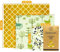 oneBee Paños de cera de abejas orgánicos, 3 unidades, tamaño SML, cera de abejas orgánicas, algodón orgánico, aceite de jojoba orgánico y resina de árbol, papel de cera reutilizable, hule para