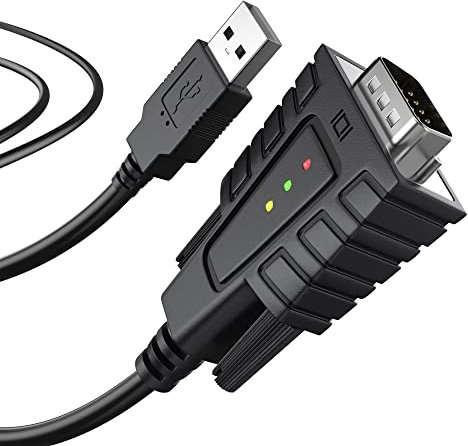 DriverGenius SerialEdgeX | Adattatore USB a Seriale (DB9) con 3 x LED - Compatibile con Windows 11 e macOS 15 【Confezione da 2 Pezzi】