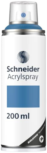 Schneider Paint-It 030 Supreme DIY Acryllack (hochdeckende Sprühfarbe, UV-beständig, 200 ml, Acrylspray für fast alle Untergründe) steel blue matt