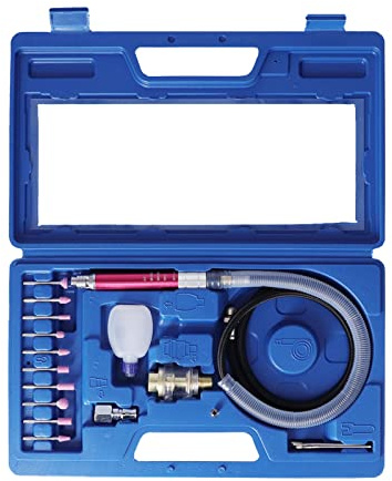1/8 (3mm) Air Micro Grinder, 17Pcs Pneumatic Pencil Die Grinder Kit Polishing Tool for Jewelry Cleaning 58000rpm 90psi