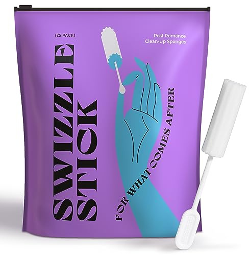Swizzle Stick — Ultra-Absorbent Sponge for Women, Soft Medical-Grade Foam Drip Stick for Post-Intimacy Cleanup, Quick-Absorbing Feminine Care Essential, Discreet & Portable, by It's Cozy, 12-Count