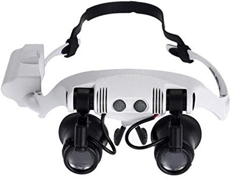 Magnifier Magnifier LED Magnifier 10X 15X 20X 25X Double Eye Jewelery Watch Repair Tools 8 Lens LED Lanp Loupes Watchmaker Strap Microscope Glasses Elderly Reading Tool