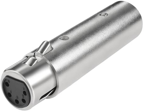 QIANRENON 5Pin zu 3Pin XLR Audio Adapter DMX Konverter Anschluss Stecker für Mikrofon Bühnenbeleuchtung Dimmer Konsole