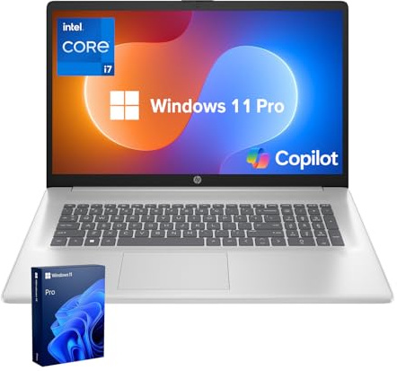 HP Essential 17 Laptop for Productivity & Daily Work, 17.3 FHD Display, Intel Core i7-1355U Performance, 32GB RAM, 1TB SSD, Webcam, USB-C, HDMI, Wi-Fi 6, Windows 11 Home, Silver