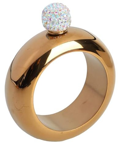 Generic Petaca con Pulsera de Acero Inoxidable, 3.5 Onzas, Bracelet de Acero Inoxidable 304 para Bailes y Cumpleaños, Color Dorado