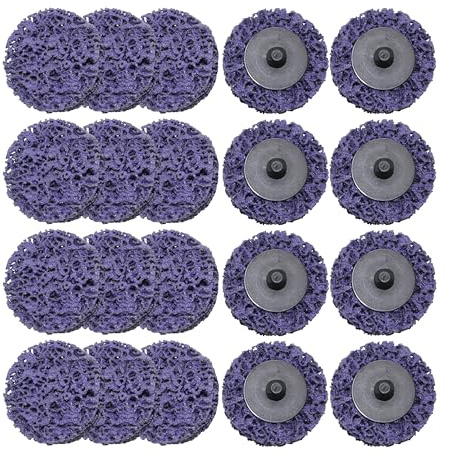 Merryland Disco de Limpieza 50mm Pintura Óxido Amoladoras Neumáticas, 50 mm Púrpura Disco de Decapado CSD 20 Piezas, Abrasivo para Decapar Metal Acero Hierro, DGTA020C1