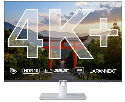 JapanNext Monitor 28 IPS 4K+ UHD (3840x2560) | HDR | Höhen- und Neigungsverstellung (HSP) | Integrierte Lautsprecher | DP(x2) HDMI(x2) | sRGB 100% | G-Sync/FreeSync | JN-282i4KP-HSP