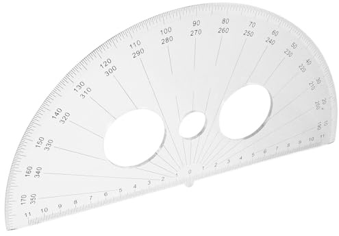TOYZFRIENDY Plastic Half Circle Protractor Angle Measurement Tool for Students and Teachers Smooth Surface Multifunctional Math Ruler for Geometry and Drawing