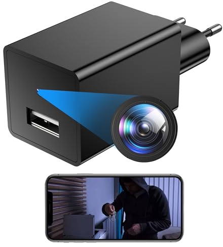KGQO Camera Espion 1080P Camera Surveillance WiFi Mini Caméra Espion sans Fil Cameras Espion WiFi A Distance Discrete Micro Caméra Espion Spy Cam sans Fil Detecteur Mouvement (Black)