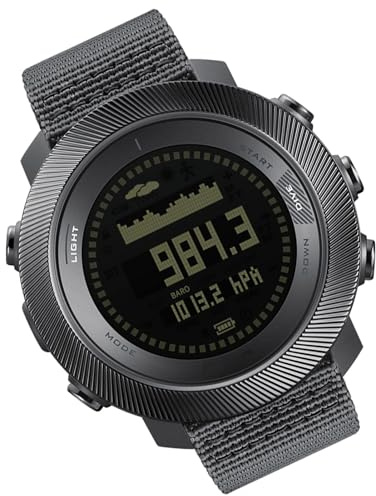 Yechiry Orologio Subacqueo da 100 M, Orologio da Polso con Schermo LCD con Timer, Contapassi, Barometro, Termometro, Bussola, Altimetro per Uomo, Donna