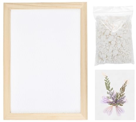 QUARKZMAN Papierschöpfrahmen Mit Dekorativen Blättern Und Blüten Holz Schöpfrahmen 13.4 x 25 Papierschöpfset Für DIY Papierbasteln Karten Lesezeichen