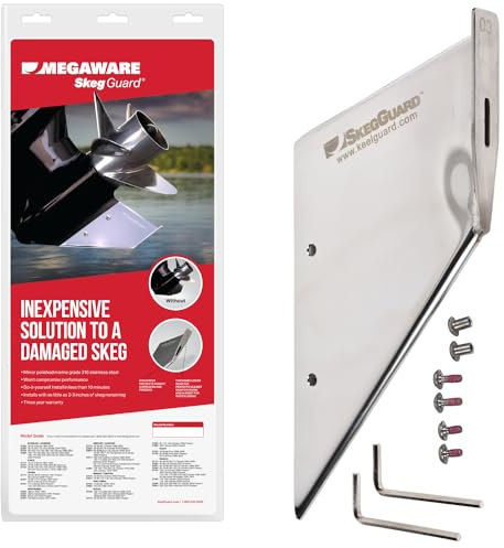 MEGAWARE KEELGUARD 27061 SKEGGUARD Fits Mercury 75-90-115hp 4 St 2015-Present, 135hp 1986-2012, 150-175hp 2 Stroke, EFI, Optimax, ProXS 1978-2018, 316 Marine-Grade Stainless Steel Skeg Guard Protector