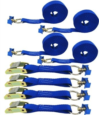 Cargo Equipment Corp. (4 Pack) 1 Blue Cam Buckle Strap -Single Stud L-Track 6ft