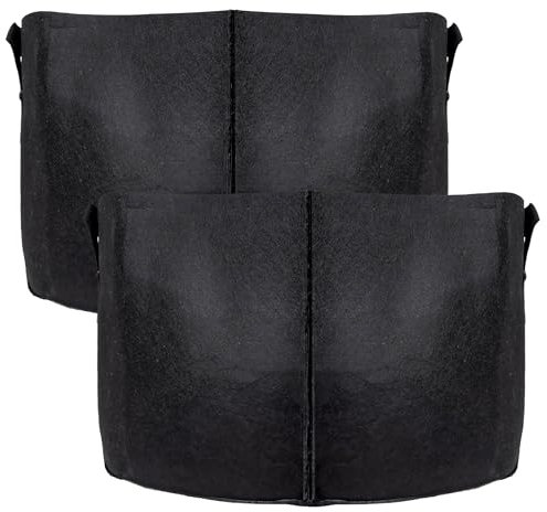 Intirilife 2X Sac de Plantation en Tissu Non tissé 113 litres -30 Gallon- 60 x 40cm - Cache-Pot pour Plantes avec poignées pour Jardin, Serre - Bac de Plantation Vase de Plantation Sac de Plantation