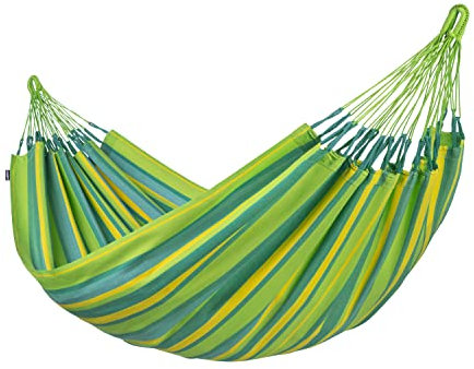 La Siesta® - Brisa - Klassische Single-Hängematte, handgefertigt in Kolumbien, mit 140 cm Breite für entspannte Momente drinnen und draußen. (Lime)