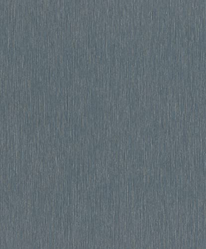 Rasch 844436 Papier peint intissé uni bleu avec structure textile de la collection Perfecto VI - 10,05 m x 0,53 m (L x l)