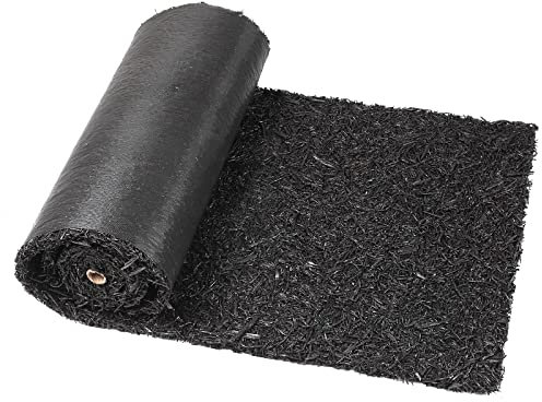 Harmiden- Rollo de estera de mantillo de caucho reciclado, color negro, permanente, para pasarela, camino de jardinería al aire libre, 8' x 2'