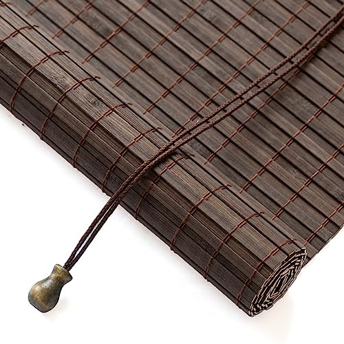 zhijiaqian456 Estores de Bambú Natural,Persianas enrollables y estores,Persianas de Madera,Persiana de Decorativas,Incluye Accesorios,Marrón,Personalizable (105 x 240 cm)