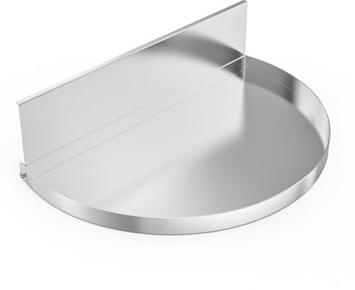 onlyfire Bandeja Recogegotas Semicircular con Separador de Carbón Extraíble para Parrilla de Carbón Weber 57 cm Kettle, Bandeja Recogegrasa de Acero Inoxidable, Calor Indirecto