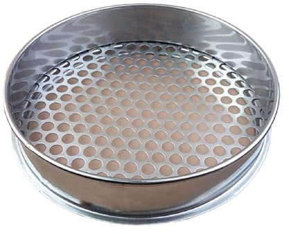 Tamiz de jardín redondo,Tamizador de arena de acero inoxidable,Tamiz de tierra,metal,Colador de compostaje,herramientas de jardín para tierra y piedras, Diámetro: 25 cm