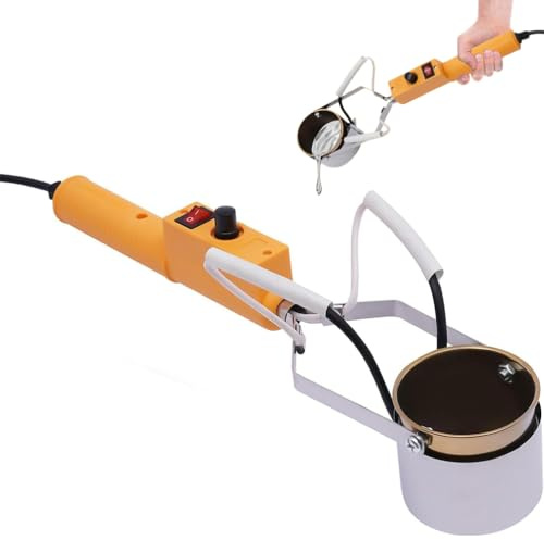 Mini Pot De Fusion électrique pour Plomb, 300 W pour Moules De Poids De Pêche, Four De Fusion De Métal Portable avec Poignée, Creusets De Profondeur 65 Mm, Température 150-450 ℃, pour Pendentif Métal
