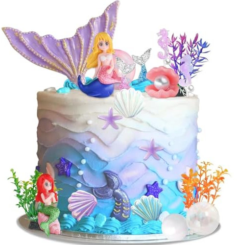 UtenTol 31 Meerjungfrau geburtstag deko Tortendeko meerjungfrau,meerjungfrau tortendeko Torten deko mädchen,Aufsatz für Geburtstagsparty,Tortendekoration