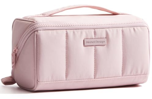 NISHEL Travel Makeup Bag for women, Organizer Pouch Cosmetic Case