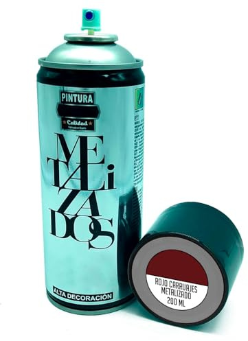 Acan Tradineur - Bote de Pintura en Spray - Fabricado en España - Ideal para Cualquier Superficie, Madera, Metal, Cartón, Piedra o Cerámica - Capacidad de 200 ML - Rojo Carruajes Metalizado
